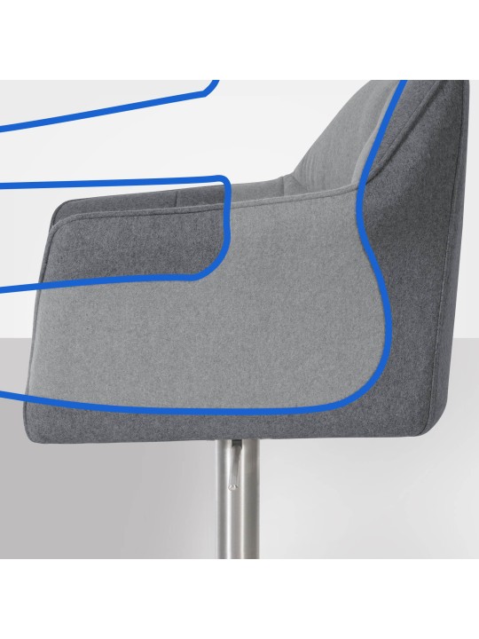 Barkruk Damaso E vilt, grijs