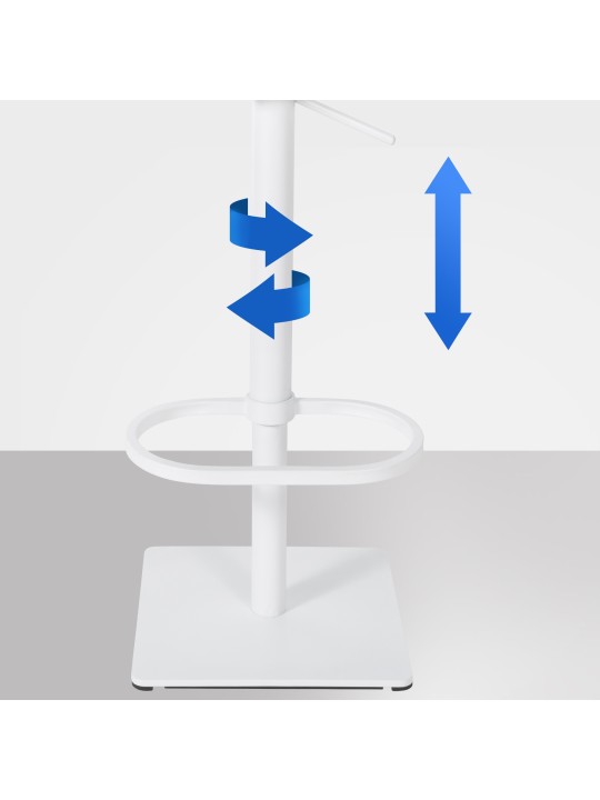 Barkruk Damaso W vilt, grijs