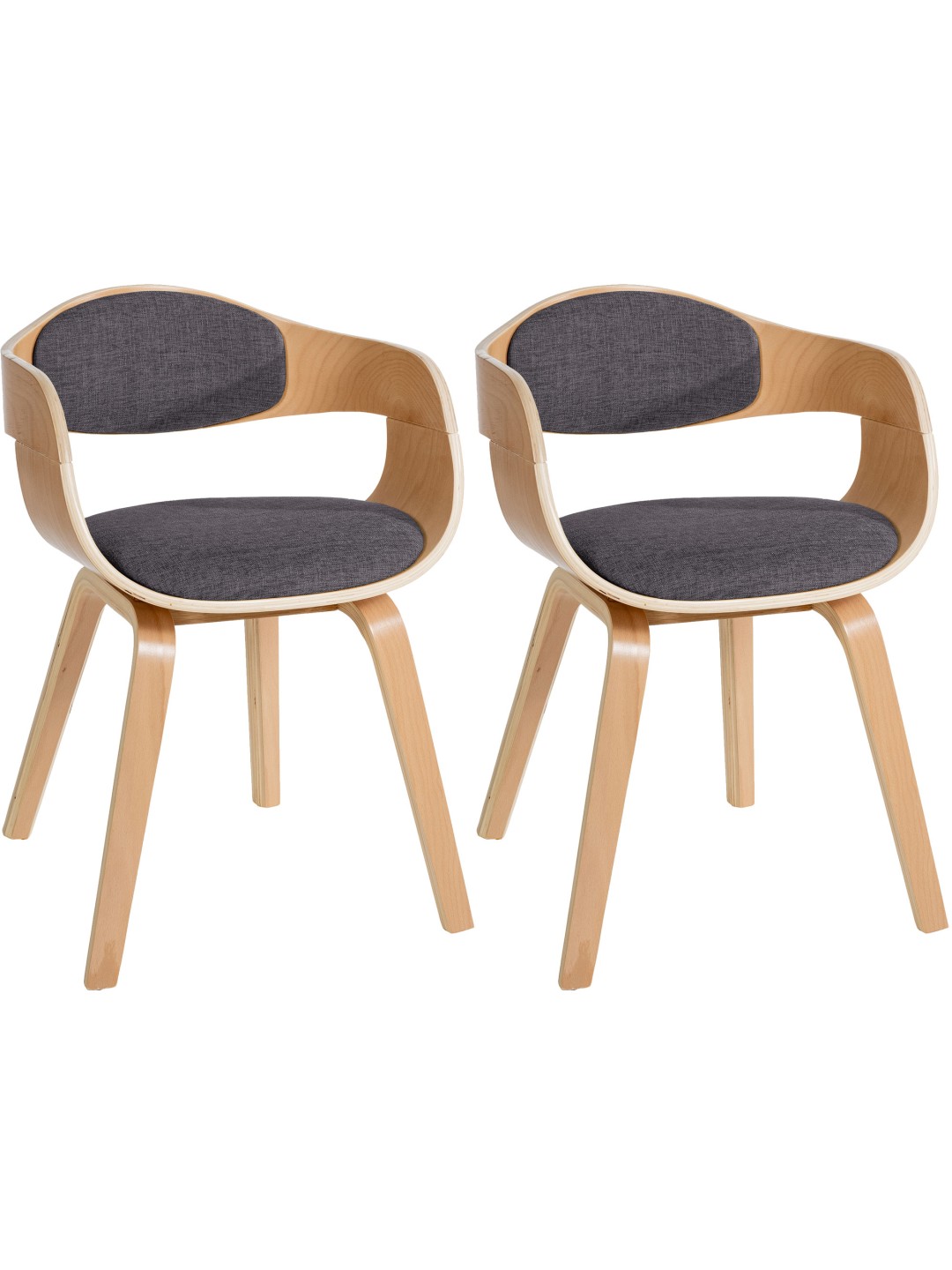 Set van 2 stoelen Kingston stof, naturel/lichtgrijs