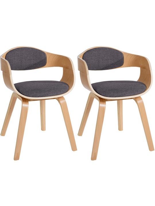 Set van 2 stoelen Kingston stof, naturel/lichtgrijs