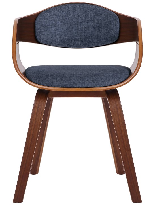 Set van 2 stoelen Kingston stof, walnoot/blauw