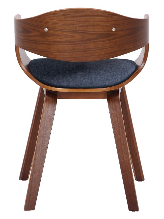 Set van 2 stoelen Kingston stof, walnoot/blauw