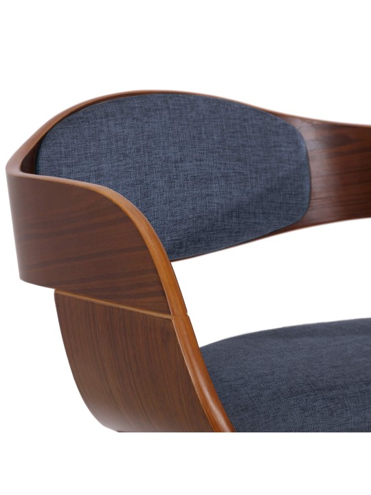 Set van 2 stoelen Kingston stof, walnoot/blauw