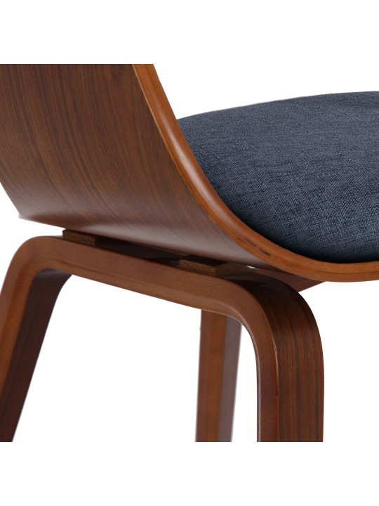 Set van 2 stoelen Kingston stof, walnoot/blauw