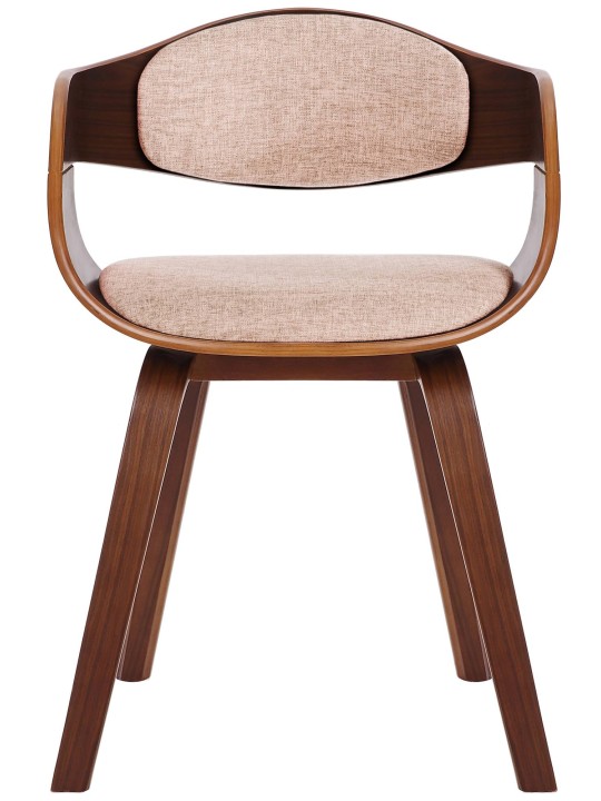 Set van 2 stoelen Kingston stof, walnoot/crème