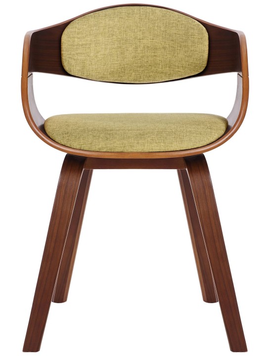 Set van 2 stoelen Kingston stof, walnoot/lichtgroen