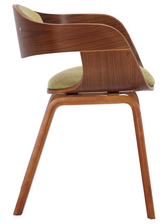 Set van 2 stoelen Kingston stof, walnoot/lichtgroen