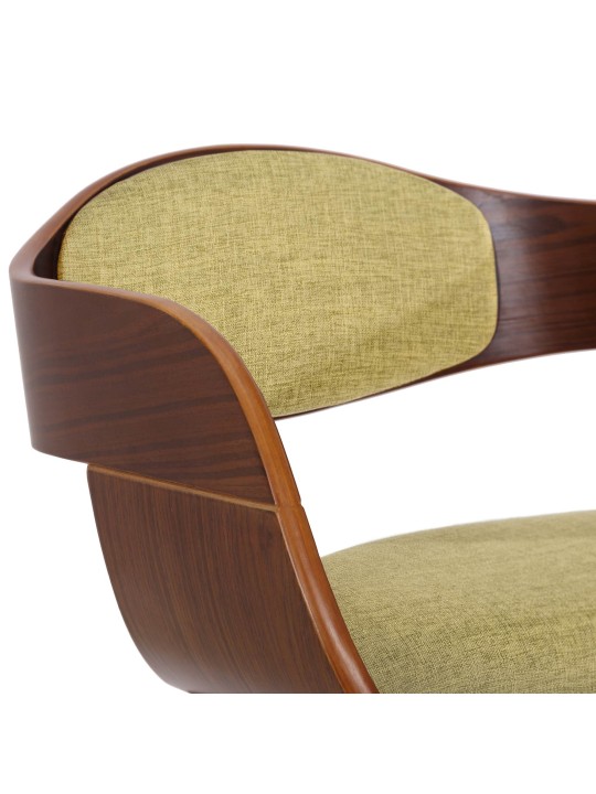 Set van 2 stoelen Kingston stof, walnoot/lichtgroen