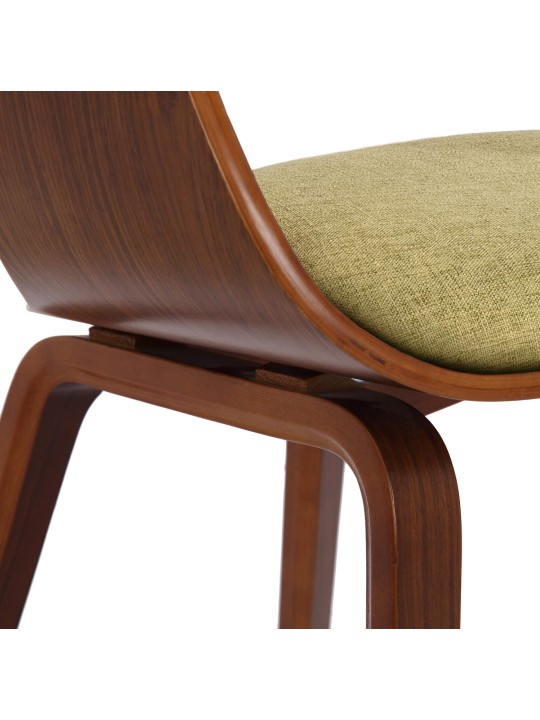 Set van 2 stoelen Kingston stof, walnoot/lichtgroen