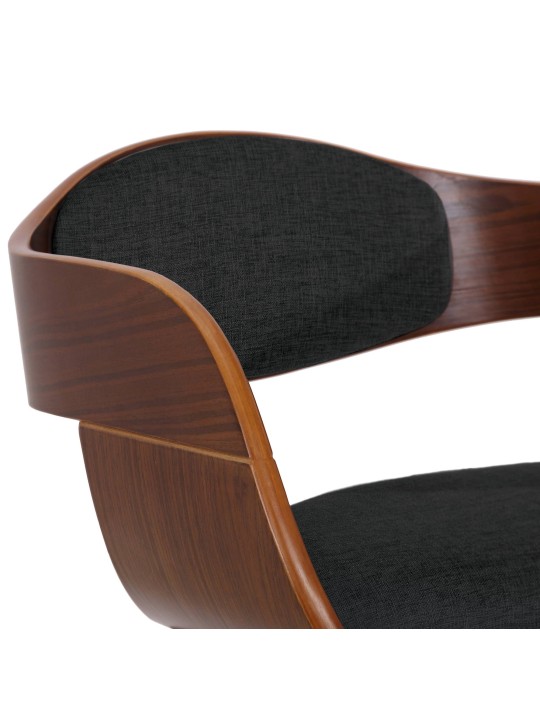 Set van 2 stoelen Kingston stof, walnoot/zwart