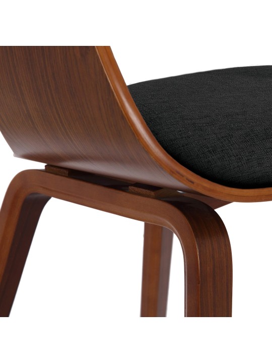 Set van 2 stoelen Kingston stof, walnoot/zwart