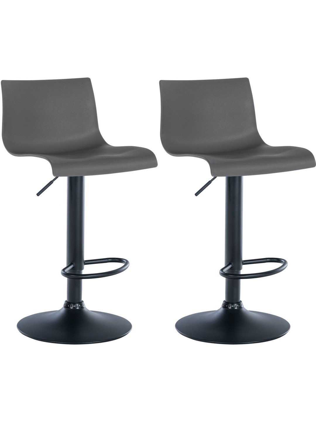 Set van 2 barkrukken Branford kunststof, grijs