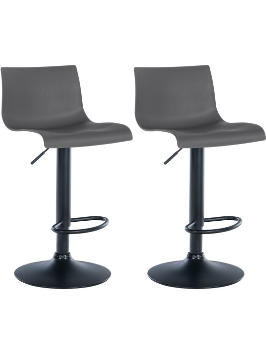 Set van 2 barkrukken Branford kunststof, grijs