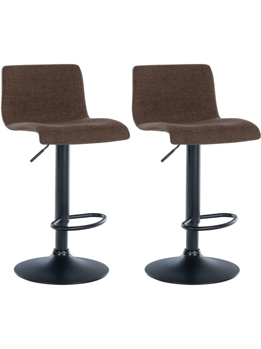 Set van 2 barkrukken Branford stof, bruin