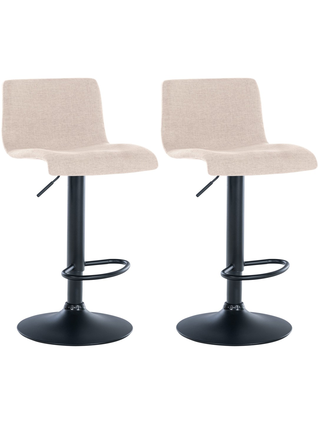 Set van 2 barkrukken Branford stof, crème