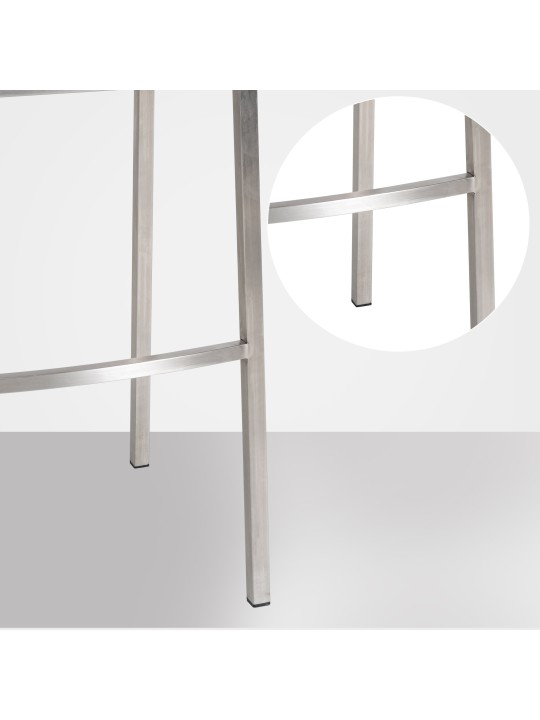 Barkruk Damaso E vilt met 4-poots frame, grijs