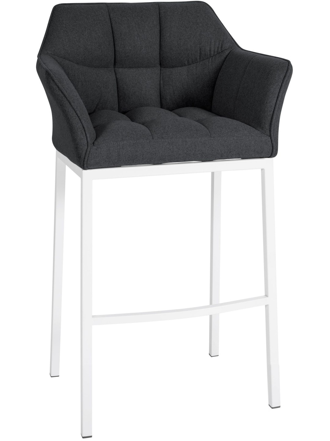 Barkruk Damaso W vilt met 4-poots frame, antraciet
