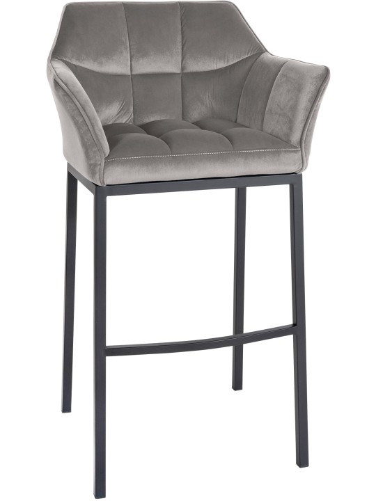 Barkruk Damaso B fluweel met 4-poots frame, grijs Barkruk Damaso B fluweel met 4-poots frame, grijs