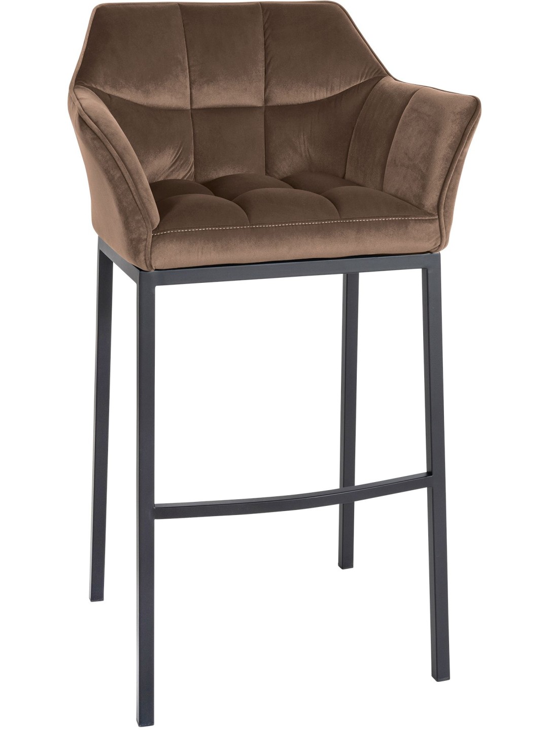 Barkruk Damaso B fluweel met 4-poots frame, bruin