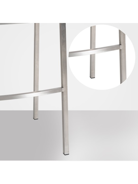 Barkruk Damaso E fluweel met 4-poots frame, grijs Barkruk Damaso E fluweel met 4-poots frame, grijs