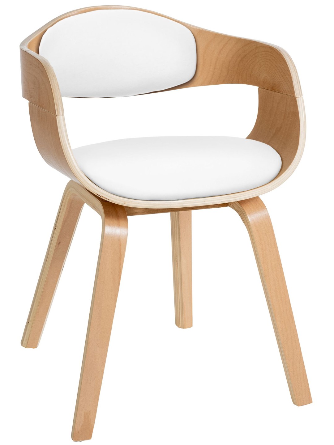 Bezoekersstoel Kingston, naturel/wit