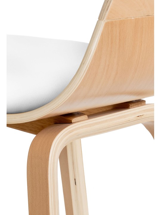 Bezoekersstoel Kingston, naturel/wit