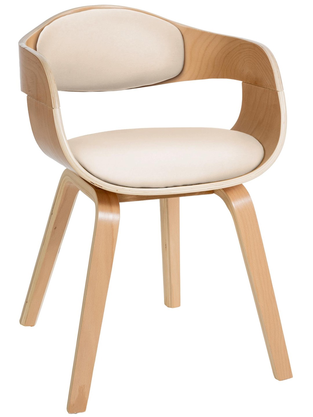 Bezoekersstoel Kingston, naturel/crème