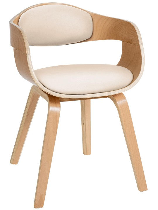 Bezoekersstoel Kingston, naturel/crème