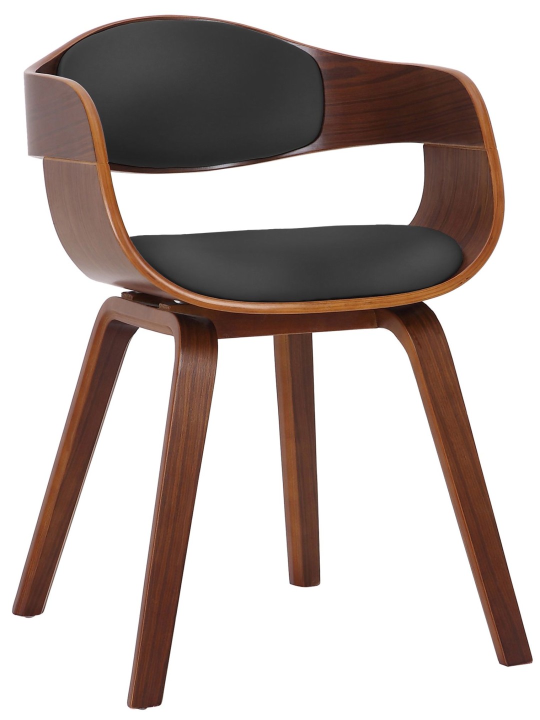Bezoekersstoel Kingston, walnoot/zwart