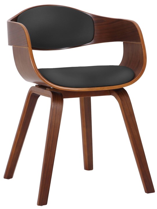 Bezoekersstoel Kingston, walnoot/zwart