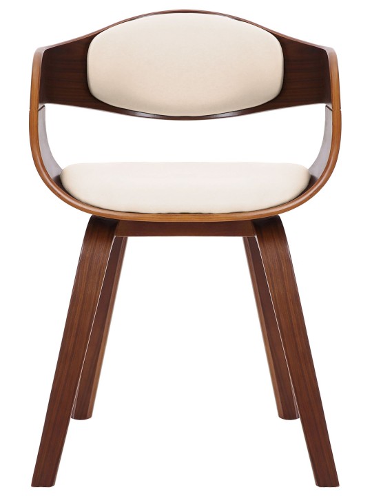 Bezoekersstoel Kingston, walnoot/crème