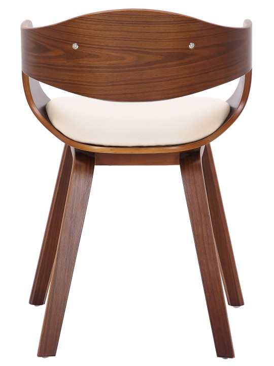 Bezoekersstoel Kingston, walnoot/crème