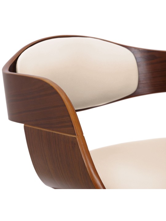 Bezoekersstoel Kingston, walnoot/crème