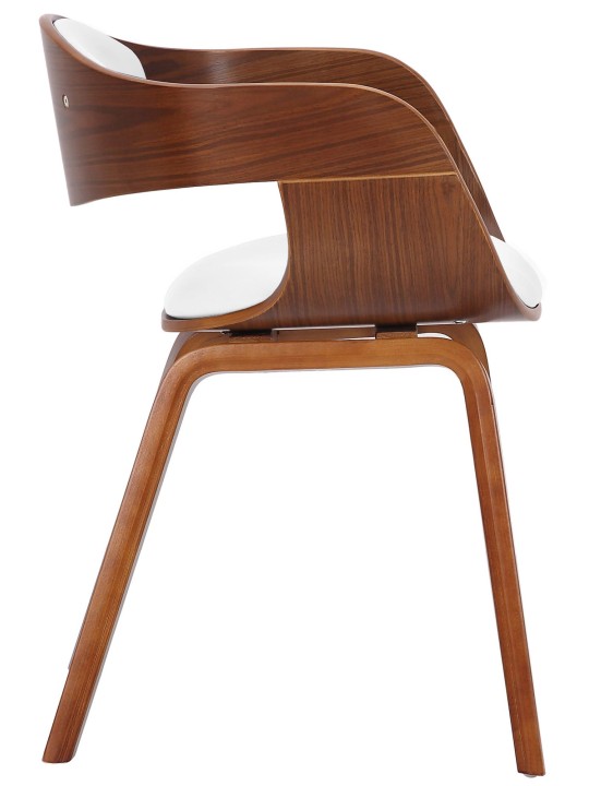 Bezoekersstoel Kingston, walnoot/wit