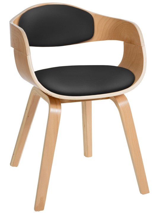 Bezoekersstoel Kingston, naturel/zwart