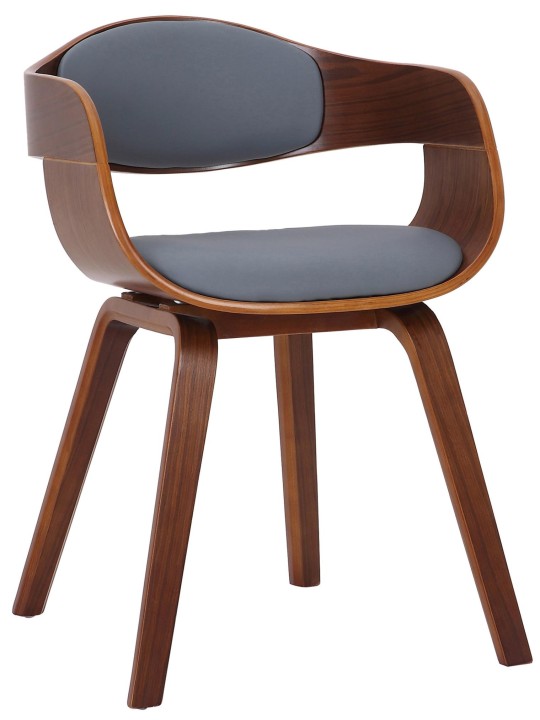 Bezoekersstoel Kingston kunstleer, walnoot/grijs Bezoekersstoel Kingston kunstleer, walnoot/grijs