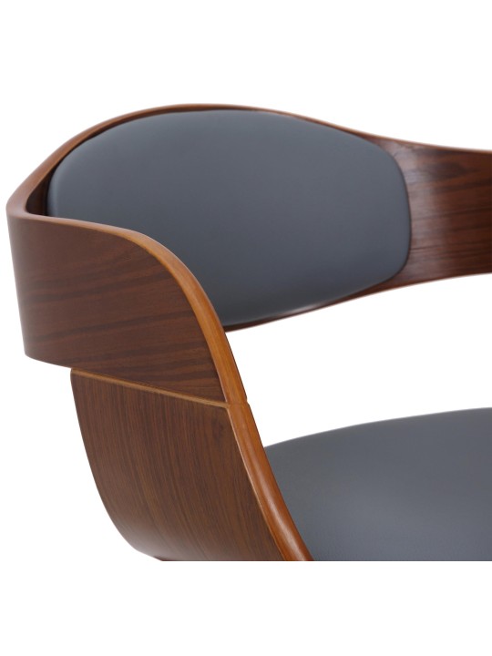 Bezoekersstoel Kingston kunstleer, walnoot/grijs Bezoekersstoel Kingston kunstleer, walnoot/grijs