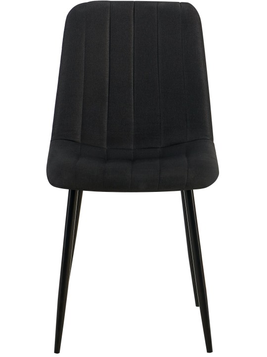 Set van 4 stoelen Dijon stof, zwart