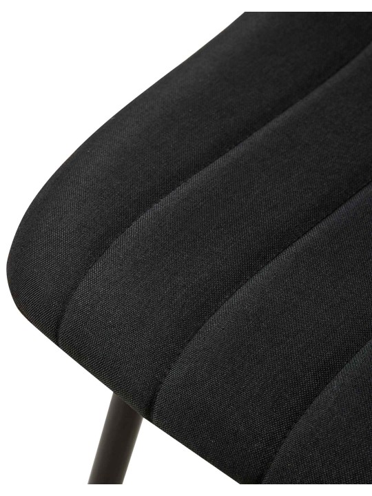 Set van 4 stoelen Dijon stof, zwart