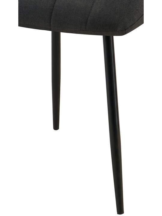 Set van 4 stoelen Dijon stof, zwart