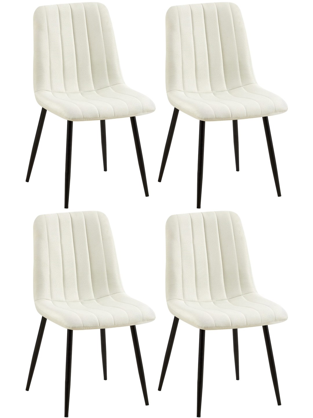 Set van 4 stoelen Dijon stof, crème