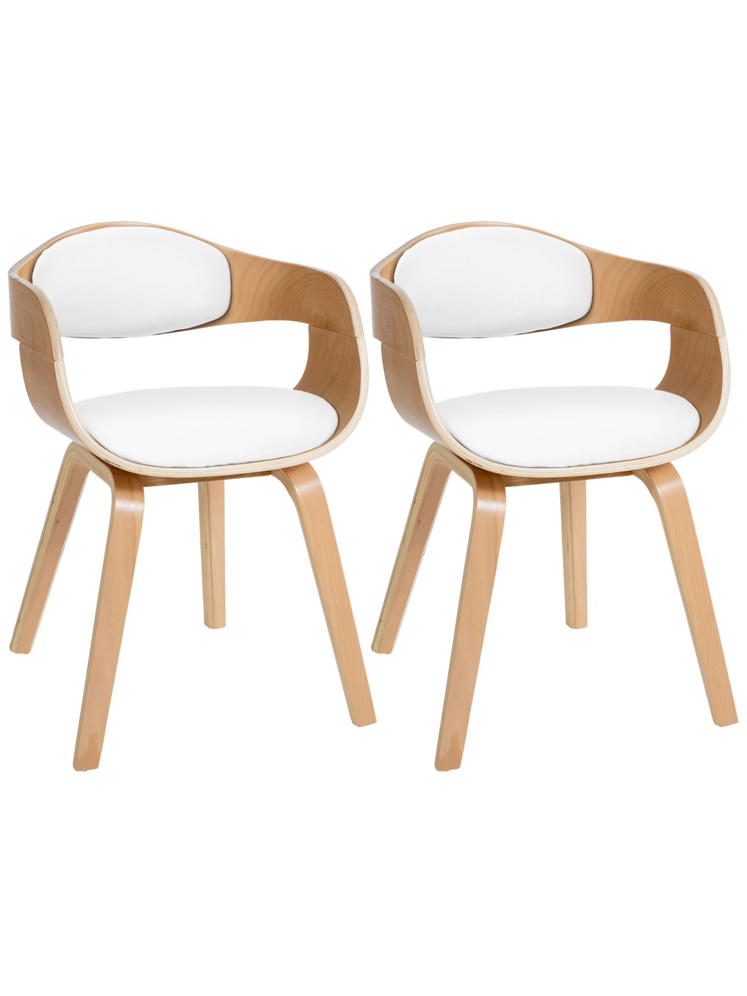 Set van 2 stoelen Kingston kunstleer, naturel/wit