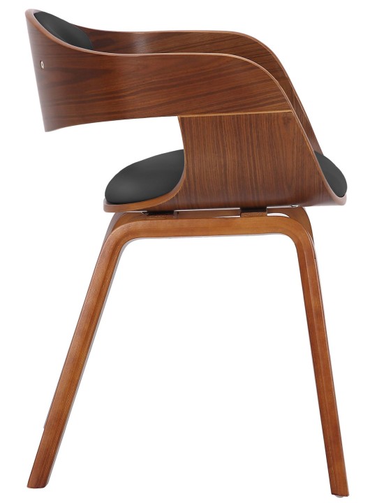 Set van 2 stoelen Kingston kunstleer, walnoot/zwart