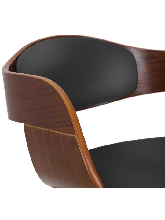 Set van 2 stoelen Kingston kunstleer, walnoot/zwart