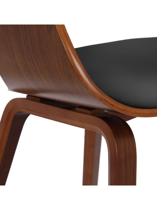 Set van 2 stoelen Kingston kunstleer, walnoot/zwart