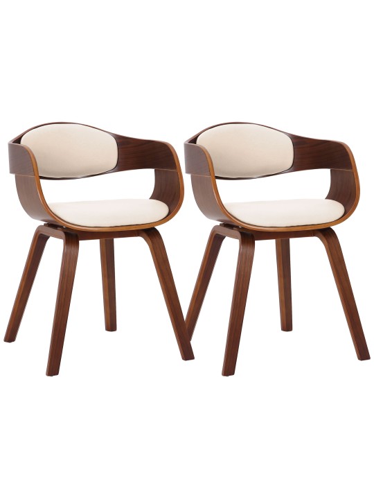 Set van 2 stoelen Kingston kunstleer, walnoot/crème