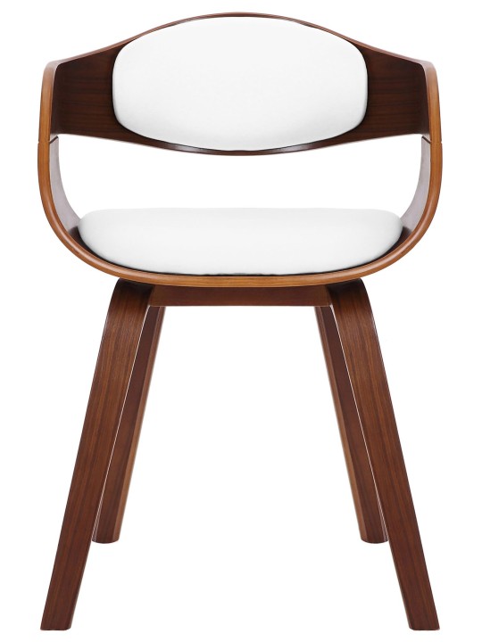 Set van 2 stoelen Kingston kunstleer, walnoot/wit