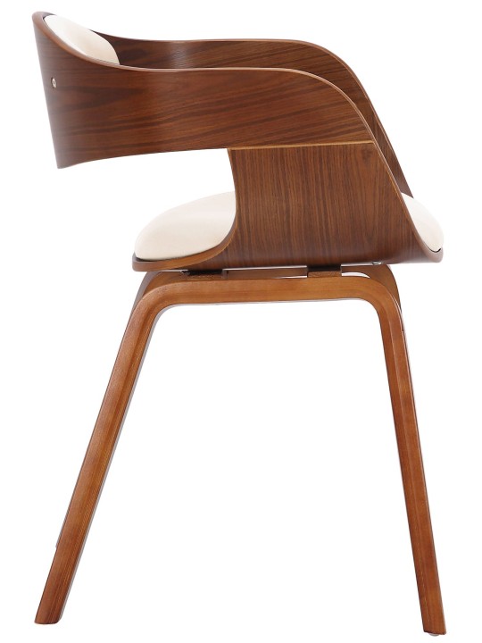 Set van 2 stoelen Kingston kunstleer, walnoot/wit