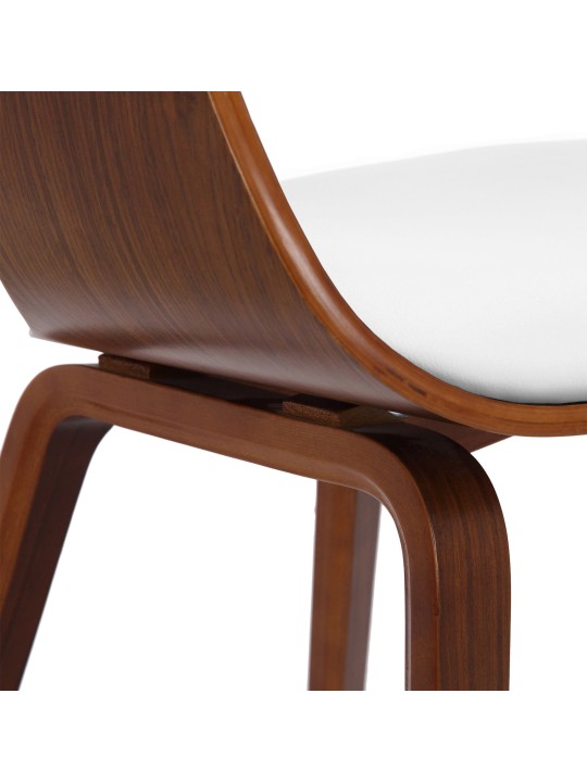 Set van 2 stoelen Kingston kunstleer, walnoot/wit