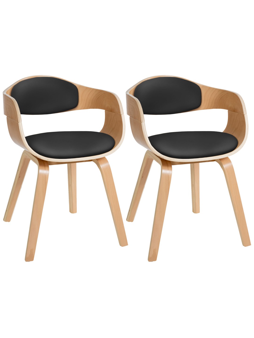 Set van 2 stoelen Kingston kunstleer, naturel/zwart